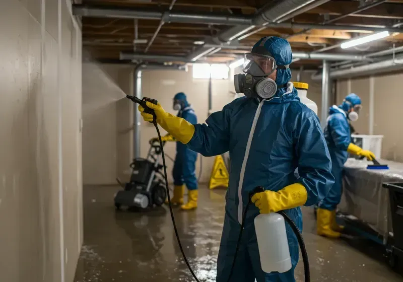 Basement Sanitization and Antimicrobial Treatment process in Sparta, NC