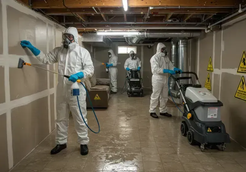 Basement Moisture Removal and Structural Drying process in Sparta, NC